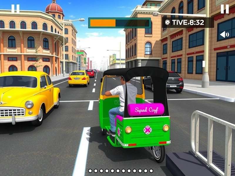 Rickshaw Race Pro gameplay in Indian city environment